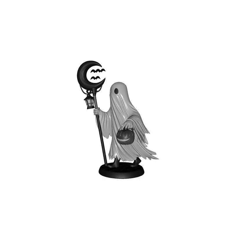 White Ghost Horror Halloween 3D Printed Spooky Decor Model