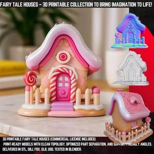 Fairytale Gingerbread Candy House 3D Model