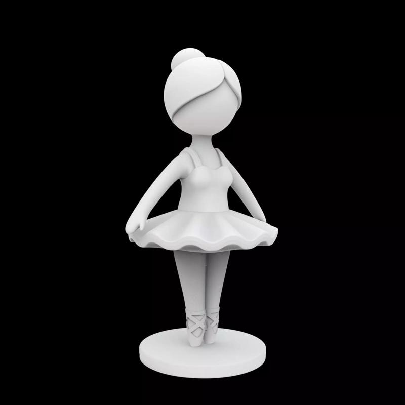 Cartoon Ballerina Figurine 3D Printable Model