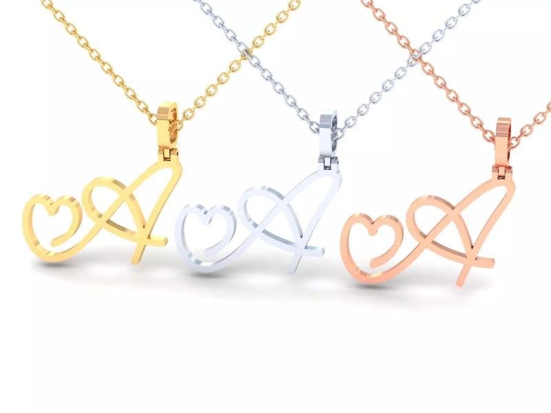 A  VALENTINE PENDANT  HANDMADE FONT