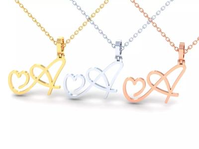 A  VALENTINE PENDANT  HANDMADE FONT