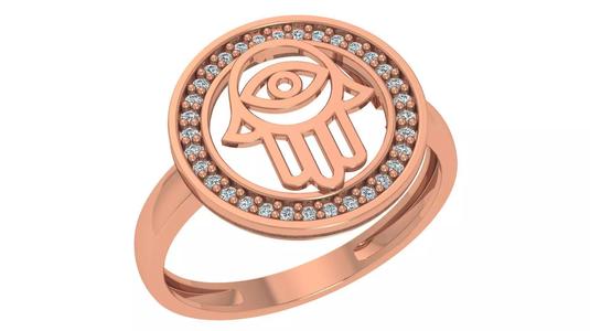 Hamsa High Jewelry Cocktail Ring 3dm stl renders details