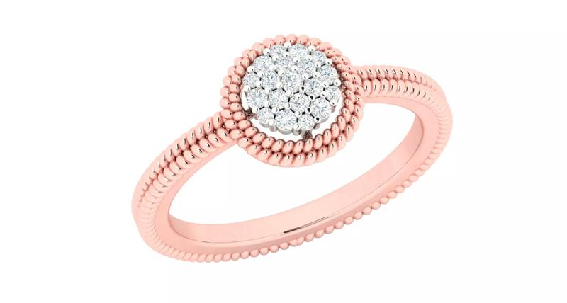 Solitaire Engagement Wedding Ring Cluster Ring