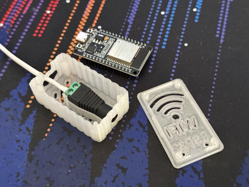 ESP32 & WLED case w/ DC jack and wire port
