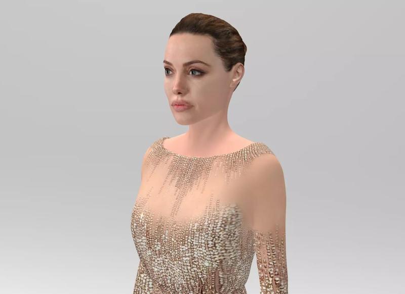 Angelina Jolie full figurine textured