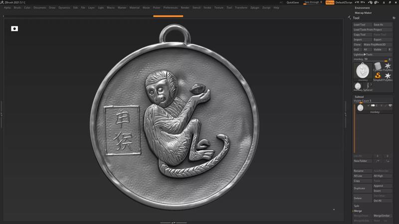 monkey zodiac sign symbol 3d print model