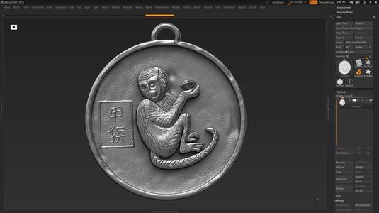 monkey zodiac sign symbol 3d print model