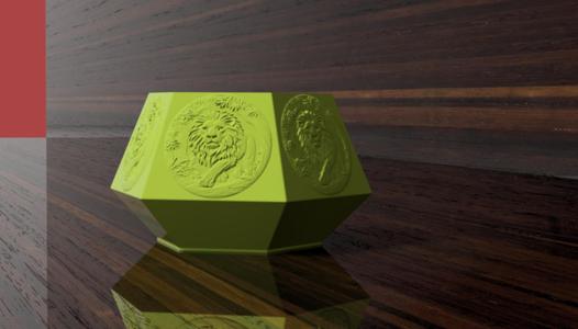 Faceted Planter “Lion in the Garden”