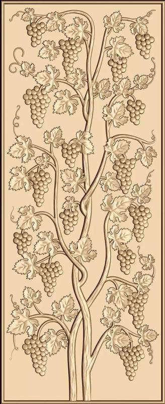 Grape panel 3d model for cnc