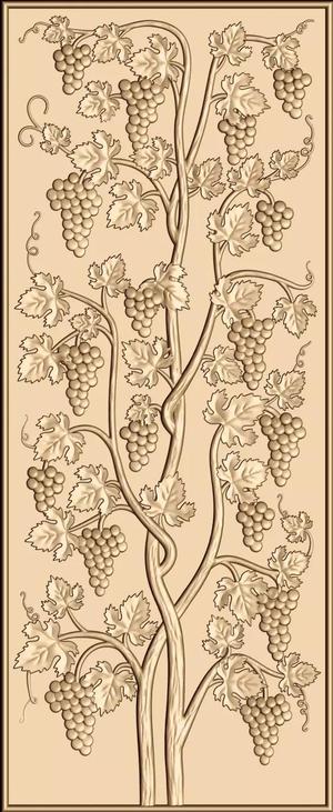 Grape panel 3d model for cnc