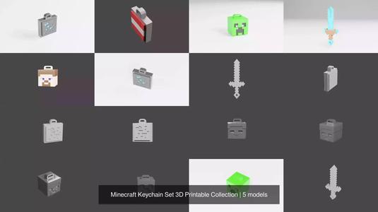 Minecraft Keychain Set 3D Printable Collection