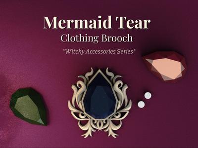 Mermaid Tear - Vintage Magnetic Brooch