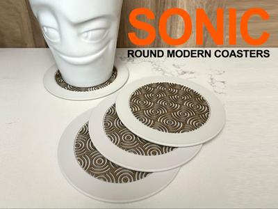 Modern Sonic Round Coasters