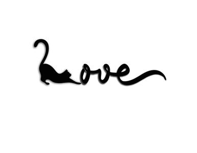 Cat Love Geometric Minimalist Cat Painting