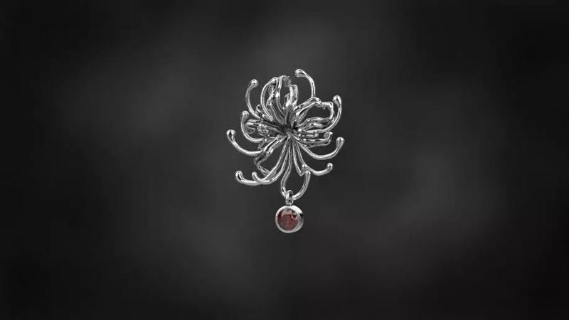 red lycoris pendant  for 3d printing 3D print model gothic woman