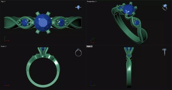 4 Prong Engagement Ring with sidestones