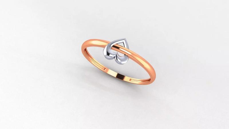 Heart Love Valentine thin Ultra light wt Plain Gold Ring