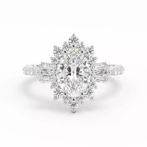 Vintage Style Diamond Engagement Ring With Rendering 3dm