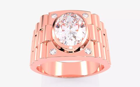 Mens Solitaire Ring 3dm stl renders details