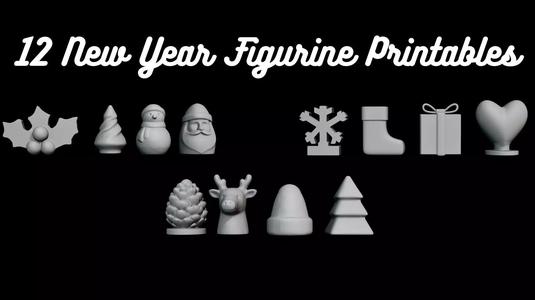 12 New Year Figurine Printables