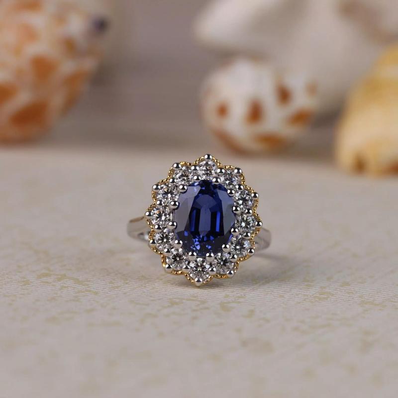 Vintage Inspired Oval Cut Halo Ring- 3D Model