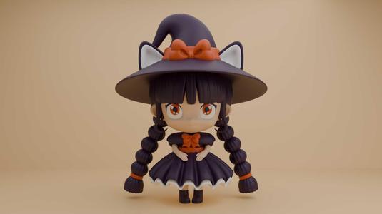 Halloween girl wizard