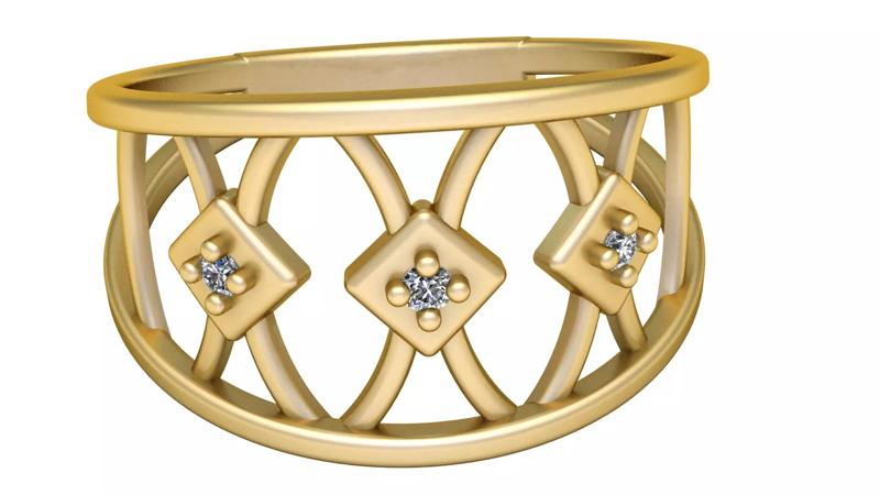 KENZO BAND GOLD RING 3D PRINTABLE MODEL