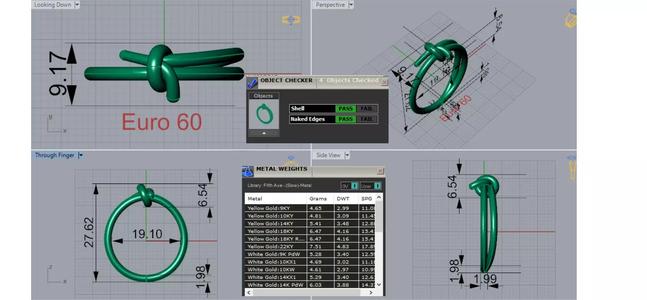 stl 3dm gold ring knot design model gr0146