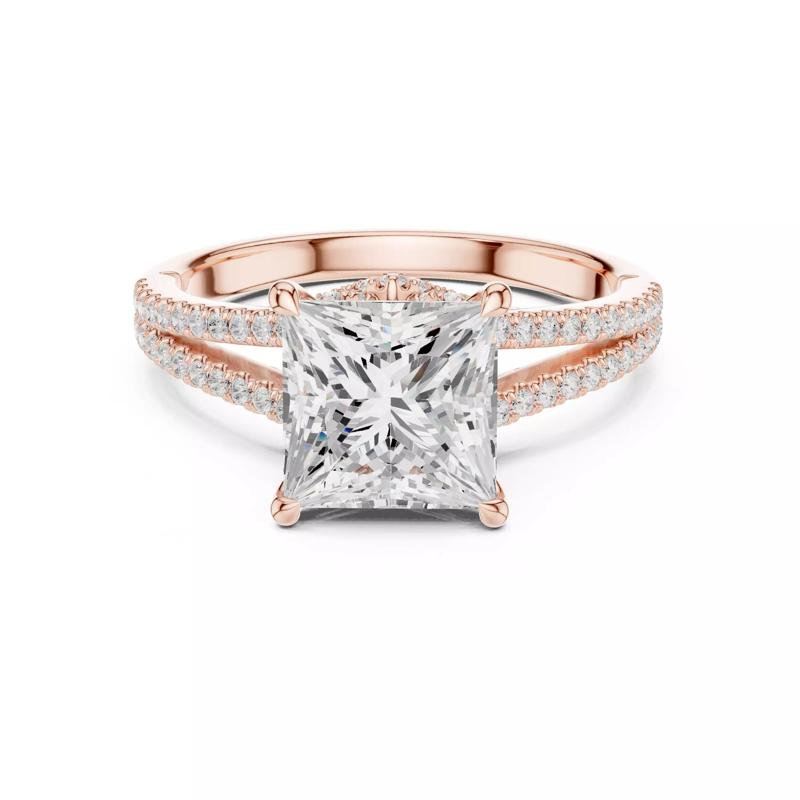 Split Shank Princess Cut Diamond Engagement Ring 3DM STL Video