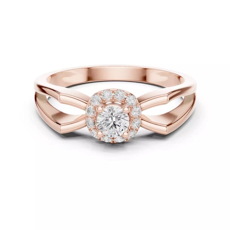 Split Shank Round Halo Engagement Wedding Ring 3DM STL Video