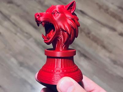 Wolf stand animal miniature head sculpture