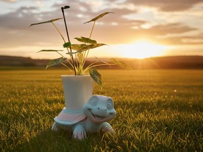 Turtle Buddy – Print holder for plants or snacks