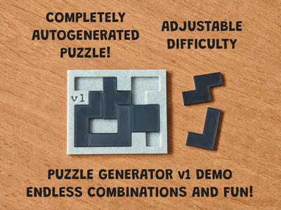 Autogenerated 3D Puzzle (Puzzle Generator v1 Demo)