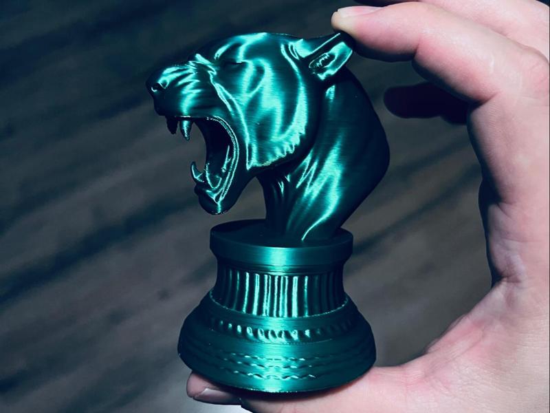 Tiger stand animal miniature head sculpture