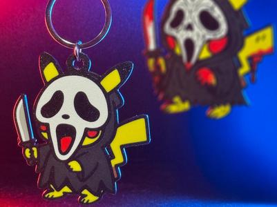 Pikacha x Ghostface Costume Key Chain (Cute Ver.)