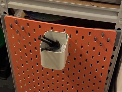 Brackets for IKEA Skadis to metal key shelving