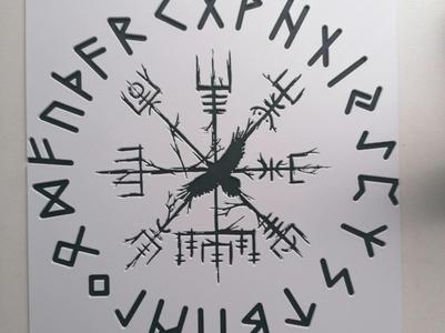 Viking Compass & Runes Wall Art