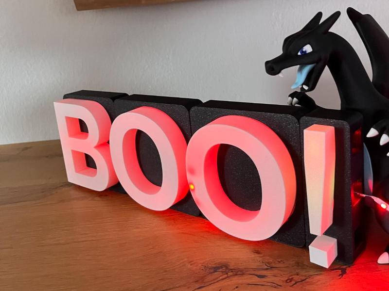 Halloween BOO! LED Logo – Modular 3D Lettering
