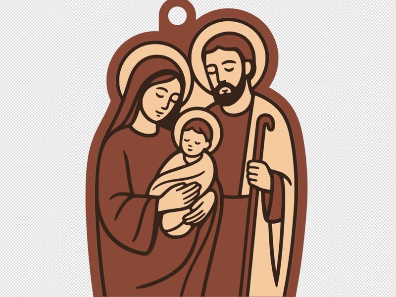 Holy Family keychain