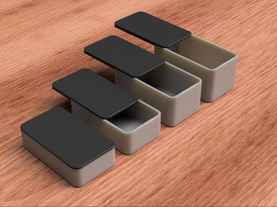 Boxes with sliding lid & snap lock