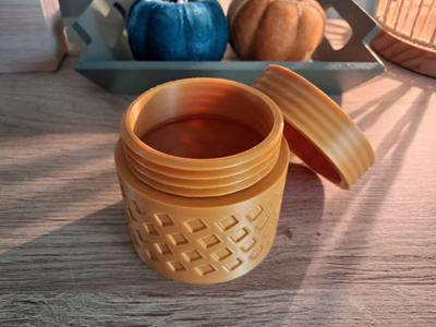 Threaded Jar with Modern Pattern