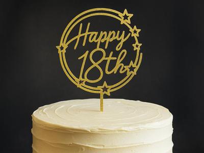 cake topper Happy 18th