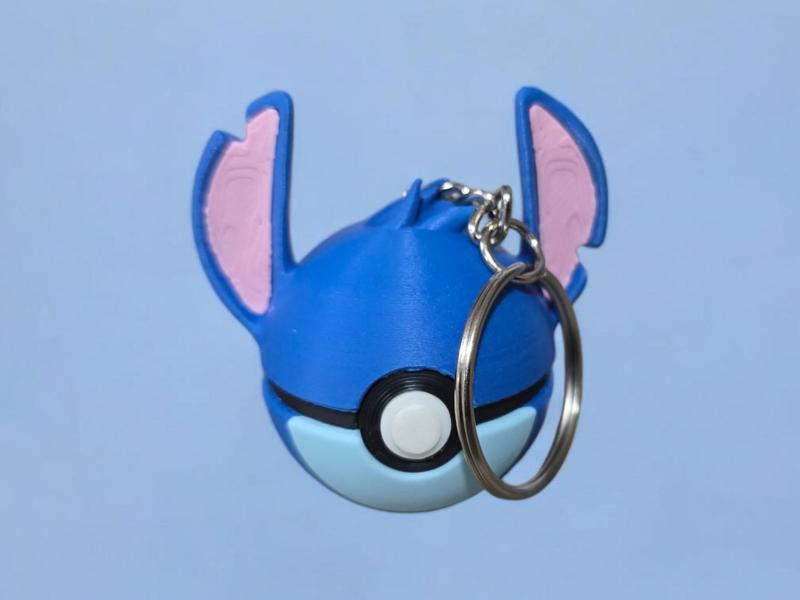 Mini Stitch Pokeball - Keychain multiparts