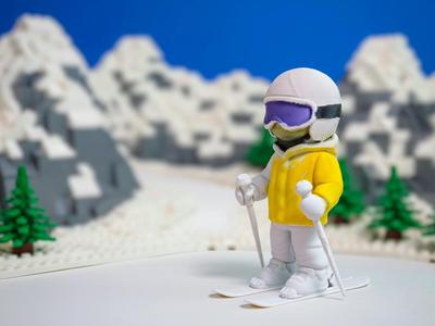 Skiing Figurine Doll