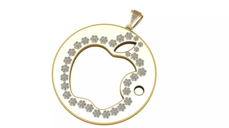 APPLE LOGO COIN PENDANT 3D PRINTABLE MODEL