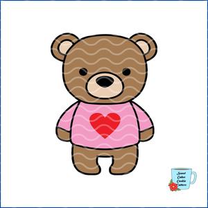 Bear Cookie Cutter - Valentine - Animal - 8 STL Cookie cutter files