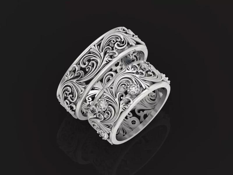 wedding rings with pattern 865