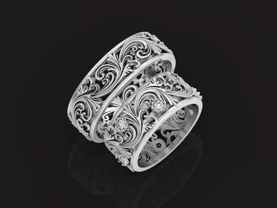 wedding rings with pattern 865