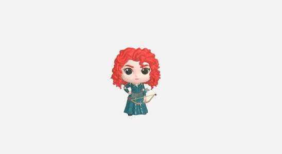Chibi Vinyl Figure of Princess Merida - Stylized 3D Toy Concept