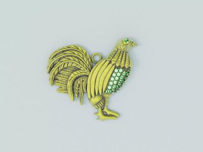 Dije Gallo Diamantes -  Rooster Pendant  Diamonds